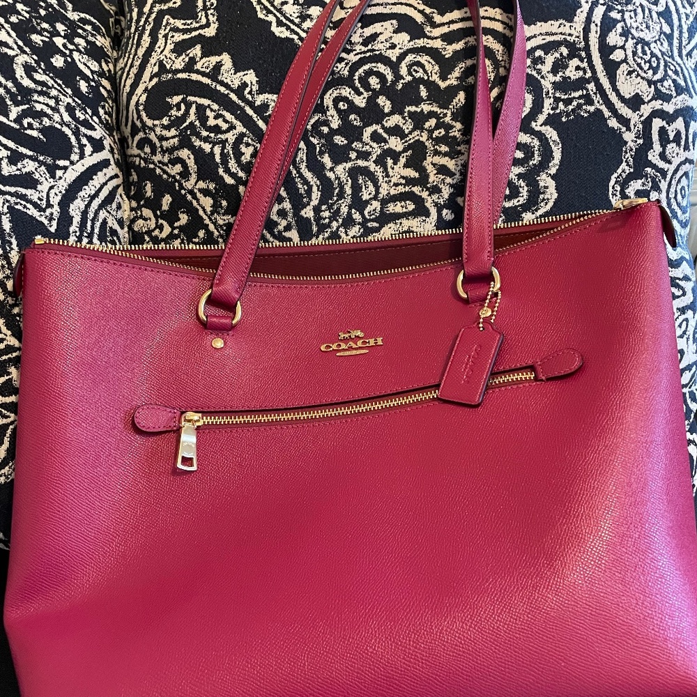 COACH Leather Gallery Tote (Bright Violet) NWT